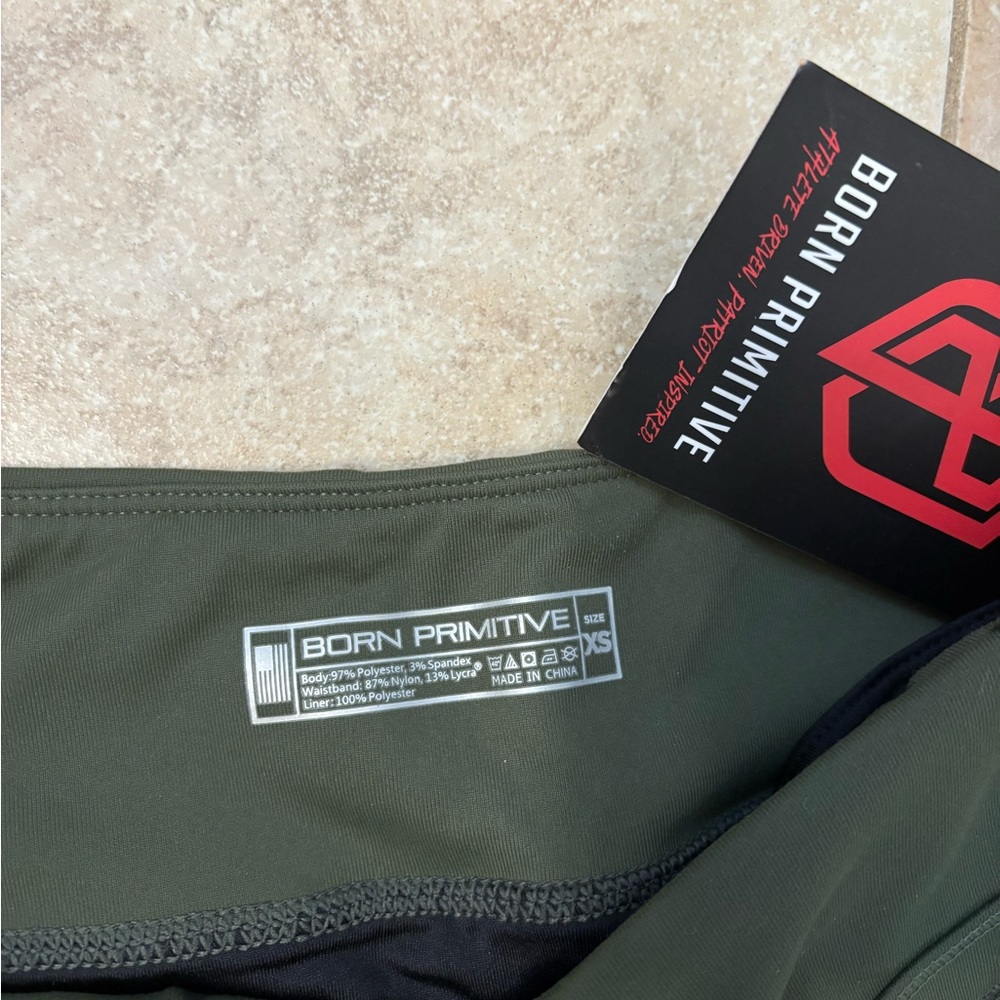 Women's Born Primitive NEW Green Athletic Shorts - Picture 4 of 5